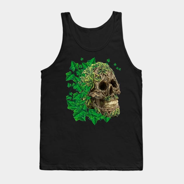 Unique Cool Tree Spirit Skull With Ivy Tank Top by Atteestude